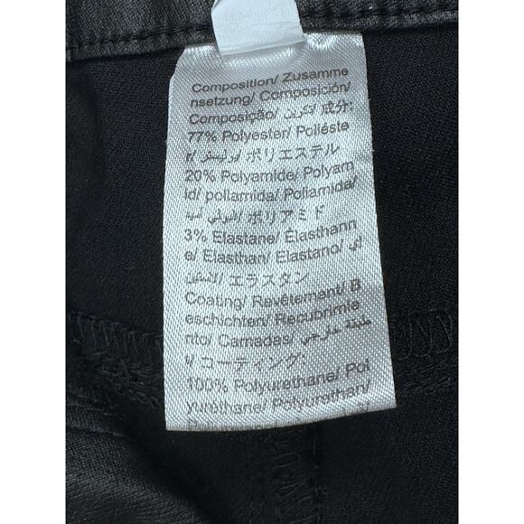 Women's Black Faux Leather Straight Leg Pants Size Large 28/31 High Waist - Picture 5 of 14